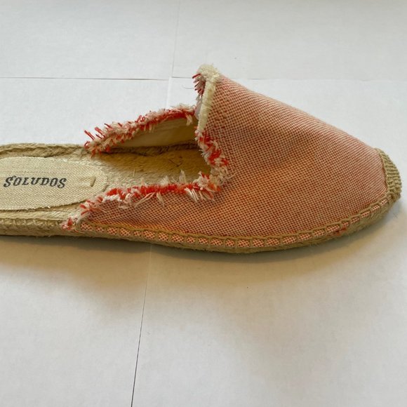 Soludos Frayed Mule Espadrille - Size 7 1/2 - Coral - Picture 4 of 5